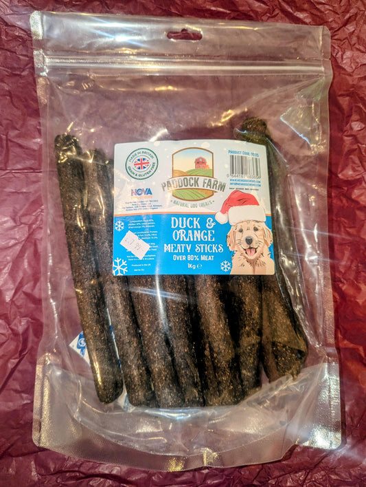 duck and orange meaty sticks 1kg