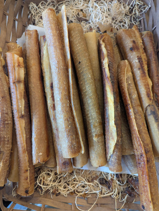 Sausage roll - sausage wrapped in pork rind